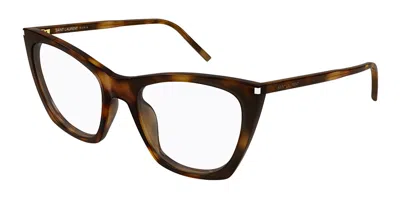 Saint Laurent Sl 214 Kate Thin Opt Women's Glasses, Tortoiseshell, Size 55 In Brown
