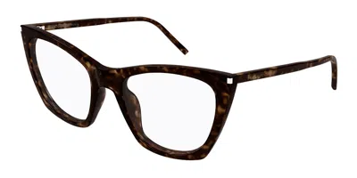 Saint Laurent Sl 214 Kate Thin Opt Women's Glasses, Tortoiseshell, Size 55 In Brown