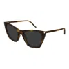 Saint Laurent Sl 214 Kate Thin002-havana-havana-grey In Blue