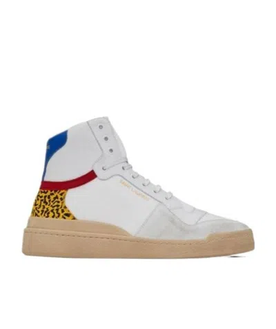 Saint Laurent Sl-24 Mid-top Lace-up Sneakers In Multicolor