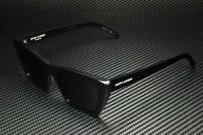 Pre-owned Saint Laurent Sl 276 Mica 001 Black Cat Eye Women's 53 Mm Sunglasses In Gray