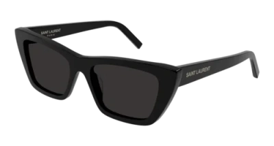 Pre-owned Saint Laurent Sl-276-mica-001 Cat Eye Black In Gray
