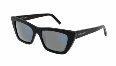 Pre-owned Saint Laurent Sl 276 Mica 025 Grey/black Cat Eye Women Sunglasses In Gray