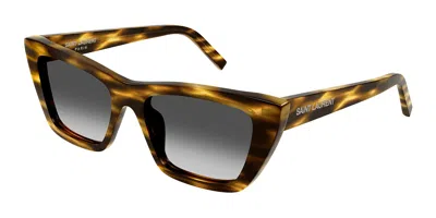 Saint Laurent Sl 276 Mica 044 Women's Sunglasses Tortoiseshell Size 55 In Brown