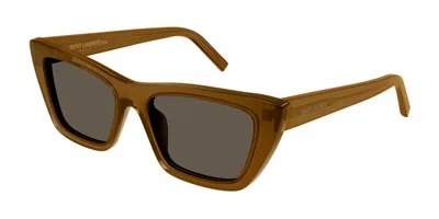 Saint Laurent Sl 276 Mica 060 Women's Sunglasses Brown Size 55