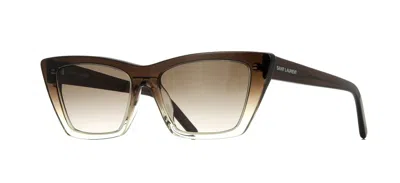 Pre-owned Saint Laurent Sl 276 Mica Black/light Brown (038) Sunglasses