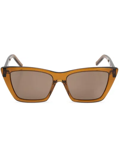 Saint Laurent Sl 276 Mica Cat-eye Sunglasses In Brown