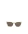 Saint Laurent Off-white Sl 276 Mica Thin Sunglasses In Green