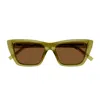 Saint Laurent Sl 276 Mica Linea Sl Logo 059 Green Brown Sunglasses