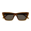 Saint Laurent Sl 276 Mica Linea Sl Logo 060 Brown Transparent Sunglasses In Marrone