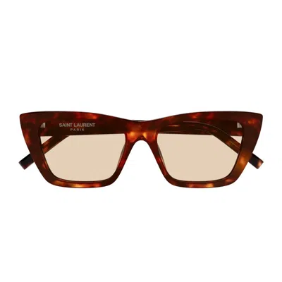 Saint Laurent Sl 276 Mica Linea Sl Logo Havana In Brown