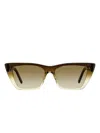 Saint Laurent Sl 276 Mica Ombre Rectangular Sunglasses In Green
