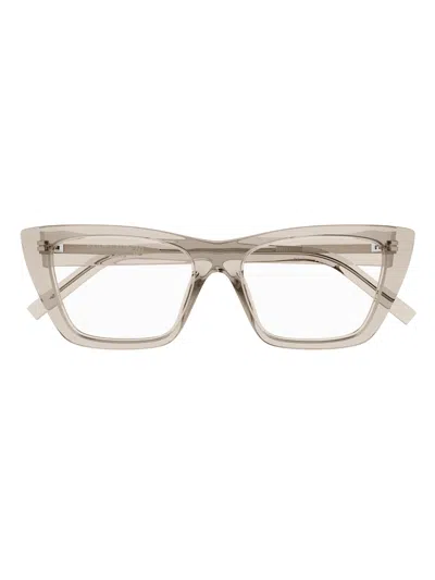 Saint Laurent Sl 276 Mica Opt Eyewear In 005 Beige Beige Transpare
