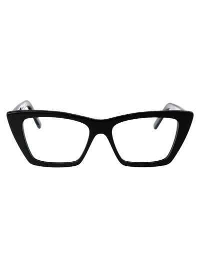 Saint Laurent Sl 276 Mica Opt Glasses In 001 Black Black Transparent