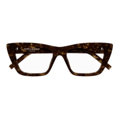 Saint Laurent Sl 276 Mica Opt004-havana-havana-transparent In Brown