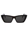 Saint Laurent Black Sl 276 Square Cat-eye Sunglasses In 002 Havana Havana Grey