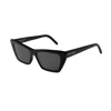 Saint Laurent Black-black-grey Acetate Sunglasses In Black