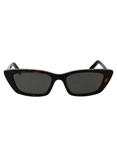 Saint Laurent Eyewear Sunglasses In 010 Havana Havana Grey