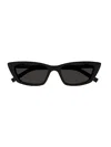 Saint Laurent Sleek Acetate Cat-eye Sunglasses In Black