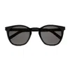 Saint Laurent Sl 28 Linea Corner Angle 002 Black Smoke Sunglasses In Black