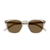 Saint Laurent Sl 28 Linea Corner Angle 047 Beige Transparent Brown Sunglasses In Gray