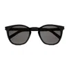 Saint Laurent Sl 28 Linea Corner Angle 002 Black Smoke Sunglasses In Black