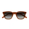 Saint Laurent Sl 28 Linea Corner Angle 051 Brown Grey Sunglasses In Brown