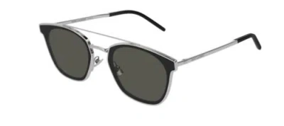 Pre-owned Saint Laurent Sl 28 Metal 005 Silver Sunglasses In Gray