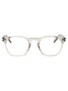 Saint Laurent Beige-beige-transparent Recycled Acetate Glasses In Neutral