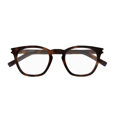 Saint Laurent Sl 28 Opt Linea Corner Angle Eyeglasses In Brown