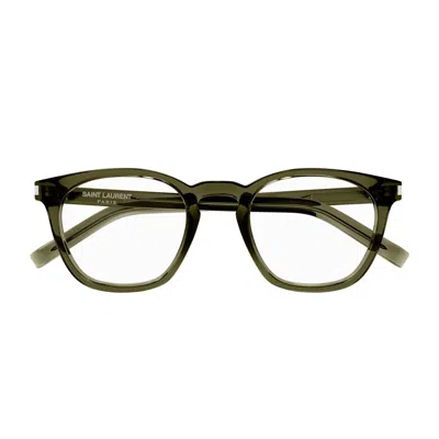 Saint Laurent Sl 28 Opt Linea Corner Angle Eyeglasses In Green