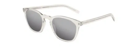 Pre-owned Saint Laurent Sl 28 Slim 006 Beige Sunglasses In Silver