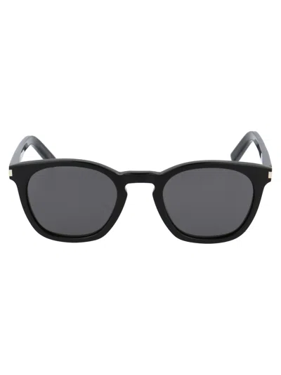 Saint Laurent Sl 28 Sunglasses In 002 Black Black Smoke