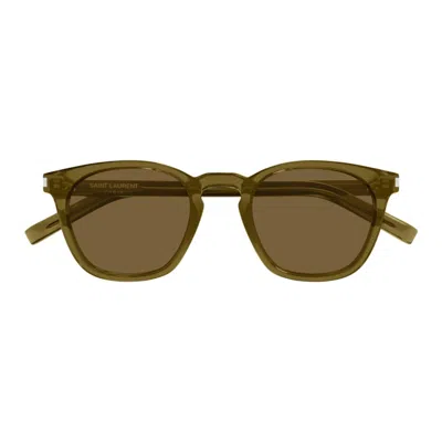 Saint Laurent Sl 28052-brown-brown-brown In Green