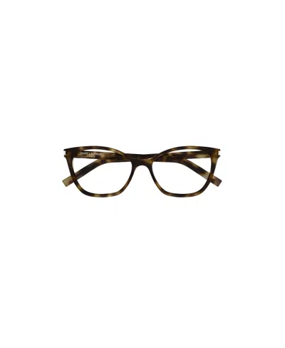Saint Laurent Sl 282 Slim Cat-eye Frame Glasses In Black