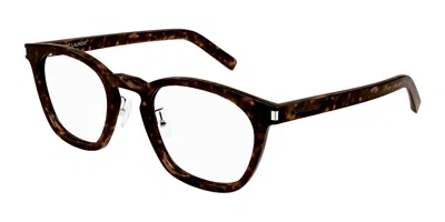 Saint Laurent Sl 28/j Asian Fit Men's Glasses, Tortoiseshell, Size 49 In Brown