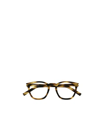Saint Laurent Sl 30 Slim Square-frame Glasses In Black