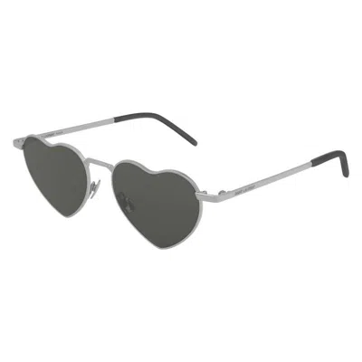 Saint Laurent Sl 301 Loulou Sunglasses In 014 Silver Silver Silver
