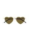 Saint Laurent Sl 301 Loulou Sunglasses In 015 Gold Gold Brown