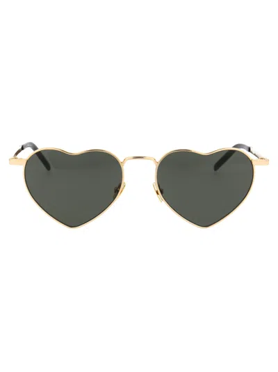 Saint Laurent Sl 301 Loulou Sunglasses In 004 Gold Gold Grey