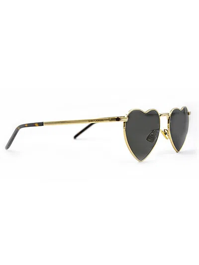 Saint Laurent Sl 301 Loulou Sunglasses In Gold Gold Grey