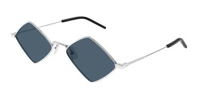 Saint Laurent Sl 302 Lisa 012 Occhiali Da Sole Argentati Per Uomo In Blue