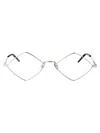 Saint Laurent Sl 302 Lisa Opt Glasses In Silver-silver-transparent