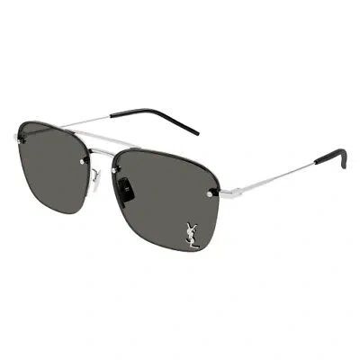 Pre-owned Saint Laurent Sl 309 M Sunglasses 002 Silver 100% Authentic In Gray