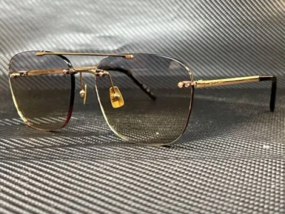 Pre-owned Saint Laurent Sl 309 Rimless 004 Gold Squared 58 Mm Unisex Sunglasses In Purple