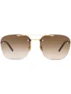 Saint Laurent Sl 309 Rimless Sunglasses In Gold