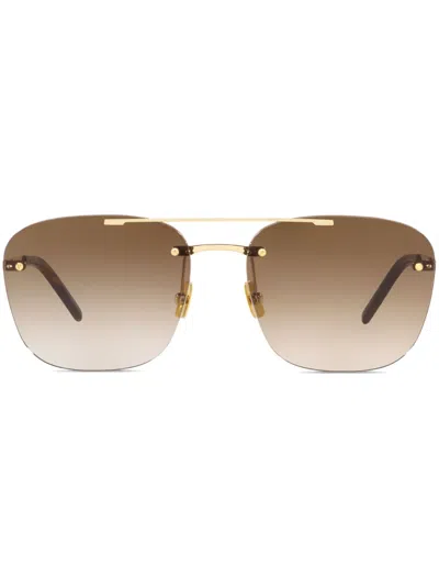 Saint Laurent Sl 309 Rimless Sunglasses In Gold