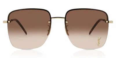 Saint Laurent Sl 312 M 008 Occhiali Da Sole Oro Per Donna In Brown