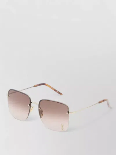 Saint Laurent Sl 312 M Rimless Square Metal Sunglasses In Neutral