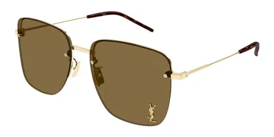 Saint Laurent Sl 312 M Asian Fit 014 Women's Sunglasses Gold Size 58 - Free Rx Lenses  - Free Rx Lenses